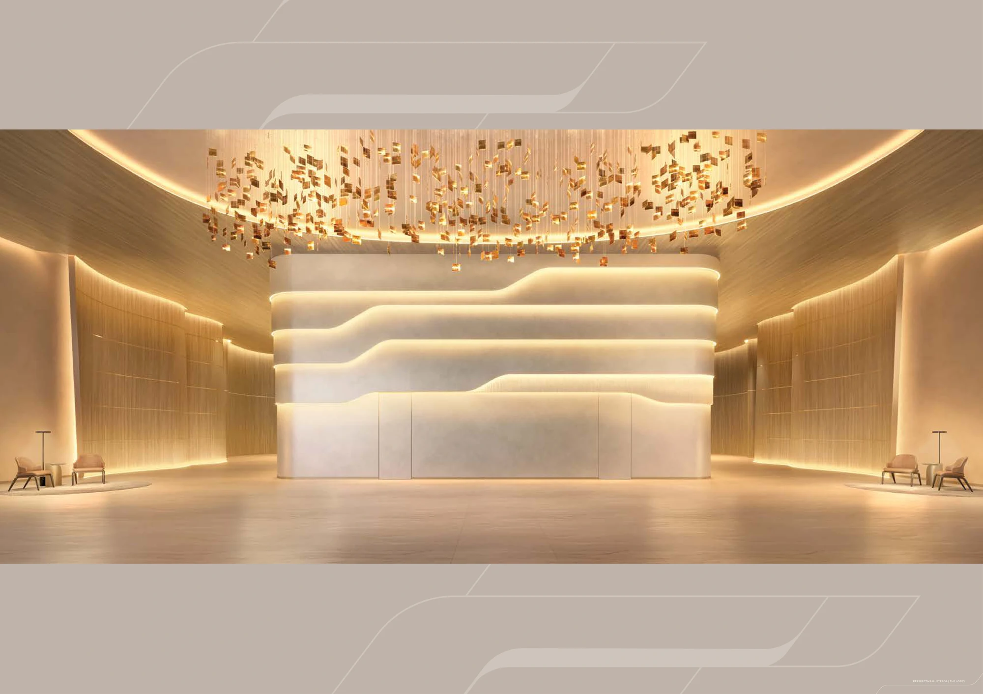 The Lobby - Hall de entrada com pé-direito duplo e design Pininfarina (Página 34 do Book)