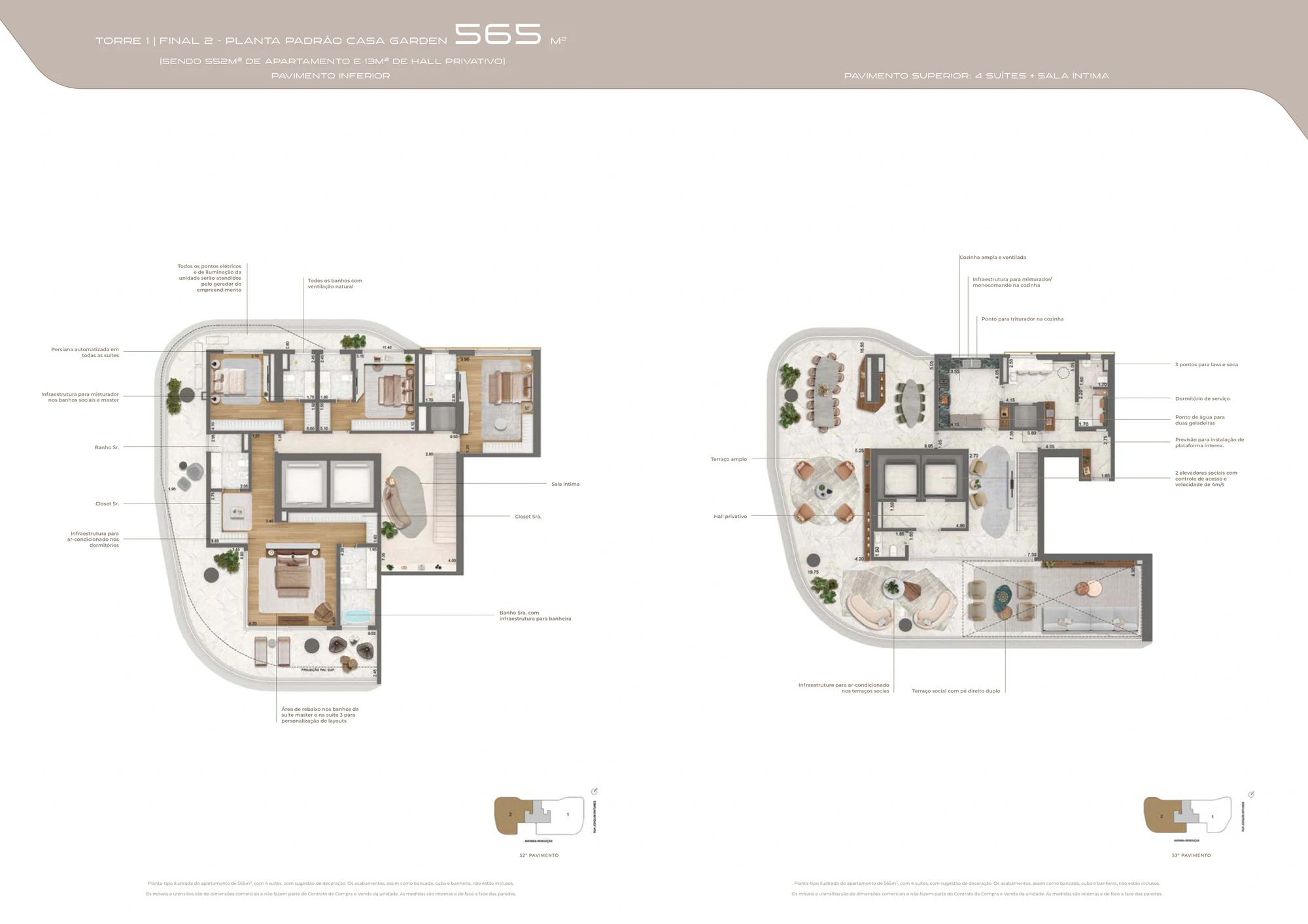 Planta baixa da Casa Garden de 565m² (Página 53 do Book)